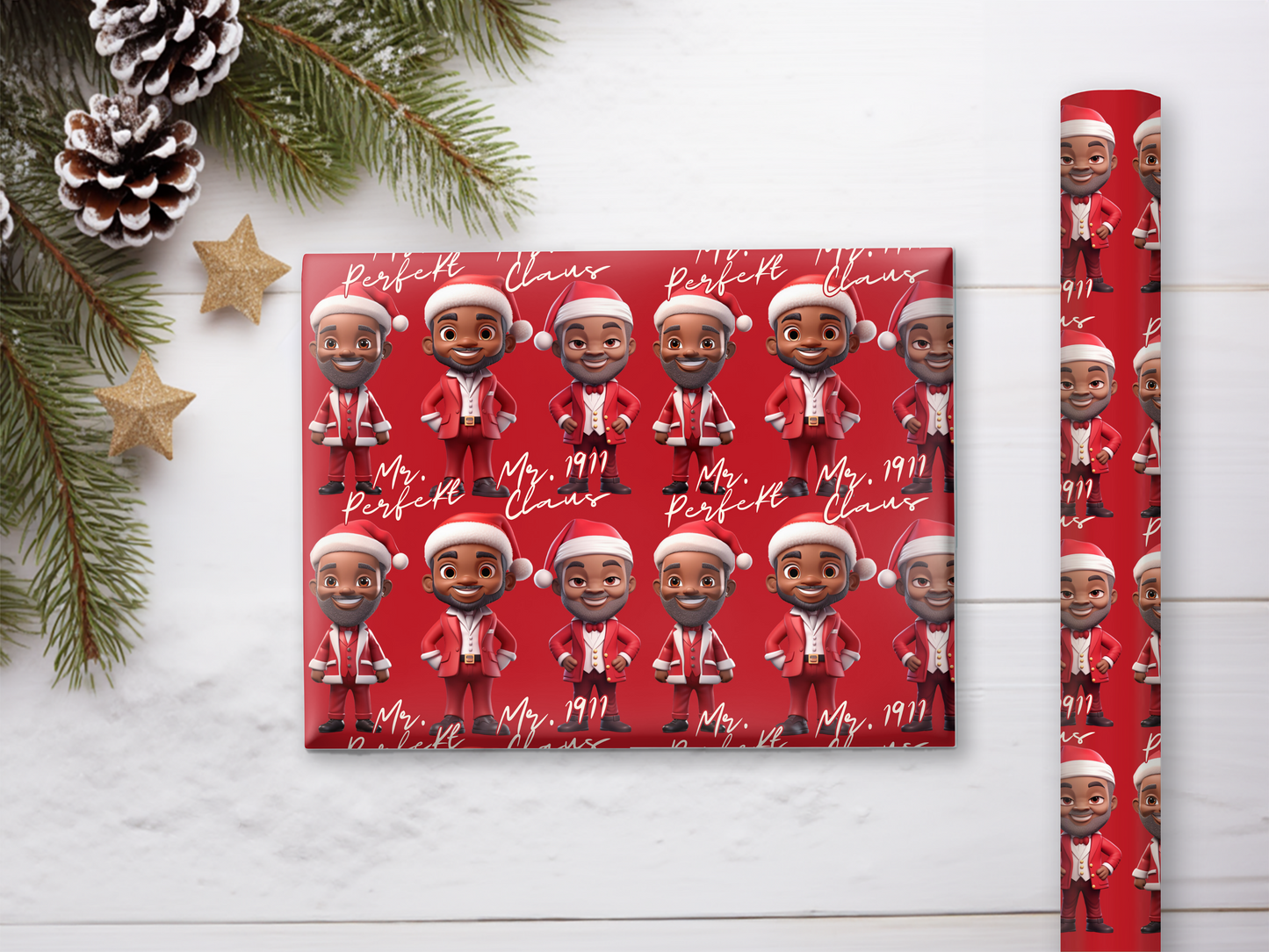 Santas in Crimson and Cream