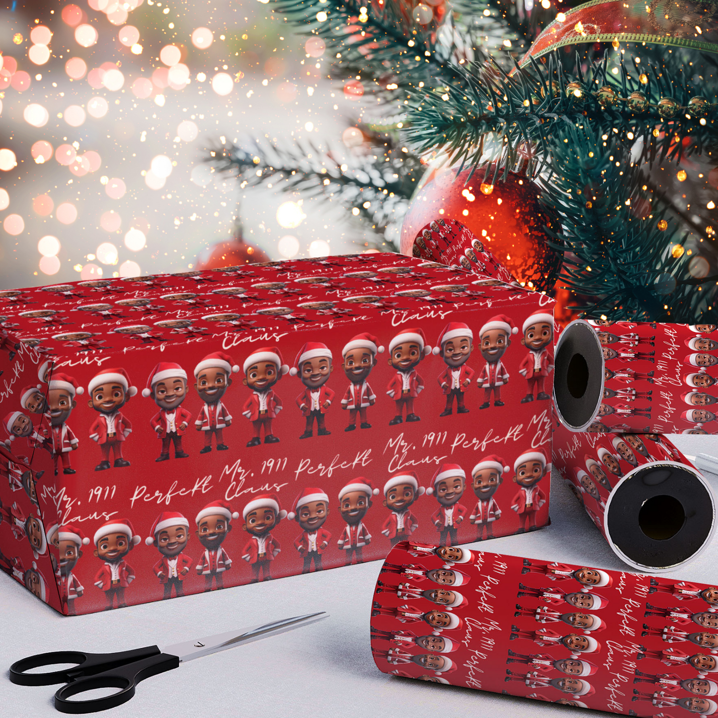 Santas in Crimson and Cream