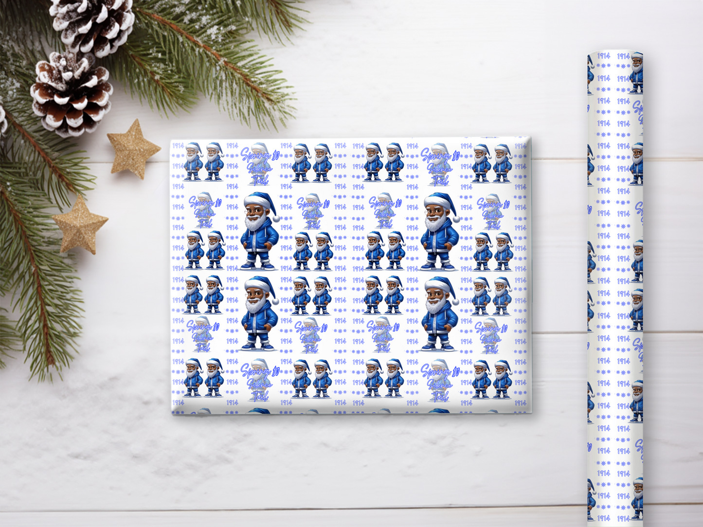 Christmas Blues Gift Wrap