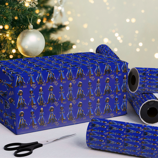 Ms. Claus in Royal Blue and Gold