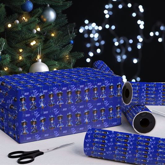 Ms. Claus in Blue and White