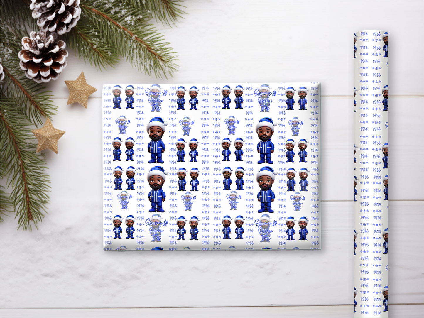 Christmas Blues Gift Wrap