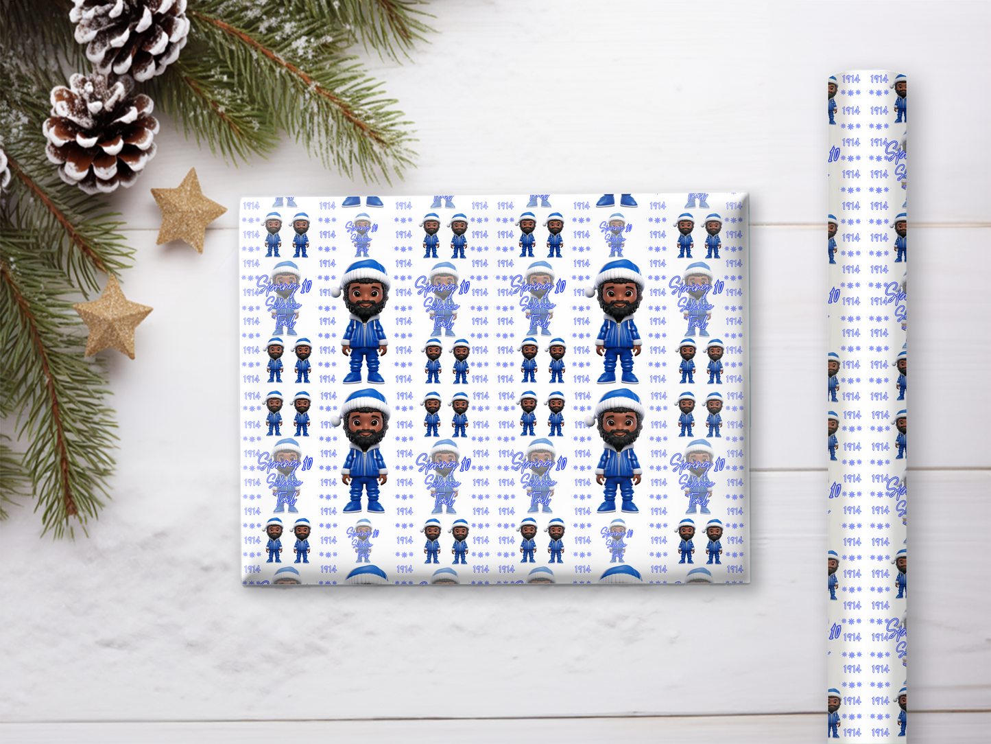 Christmas Blues Gift Wrap