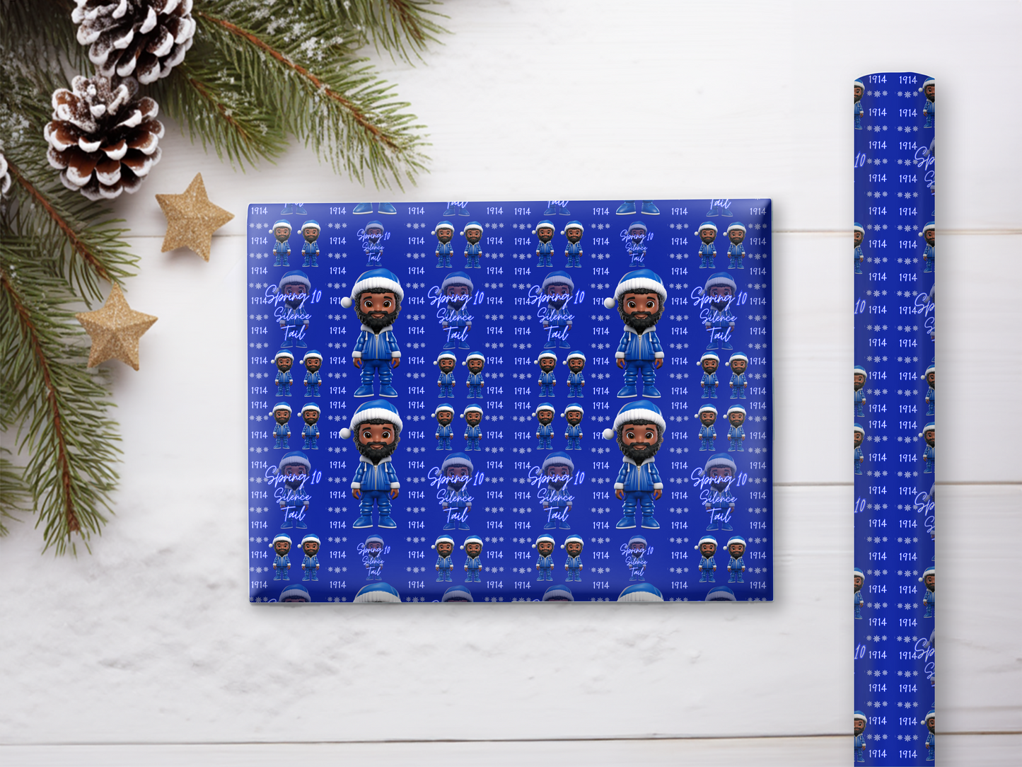 Christmas Blues Gift Wrap