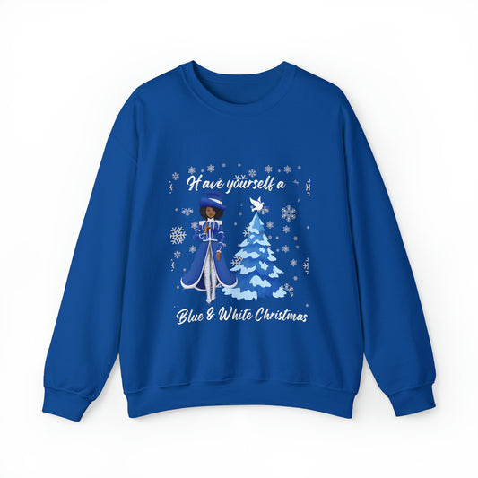 A Blue and White Christmas Ugly Sweater